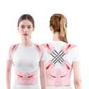 Back Brace Posture Corrector for Women, Pink, Sizs XL, Adjustable Back Straightener for Neck Shoulder Support, Scoliosis and Hunchback Relief