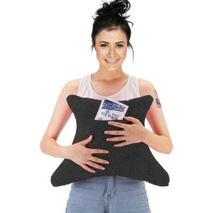 Hysterectomy Recovery Pillow with Pocket, Post-Surgery Abdominal Support Cushion, C-Section & Tummy Tuck Pillow, Mastectomy and Hernia Surgery Comfort Pillow(Black)