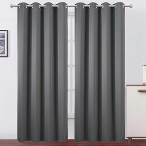 Blackout Curtains 52 x 90 Inch Long Frost Grey Curtains Set of 2 Panels Room Darkening Curtains for Bedroom and Living Room