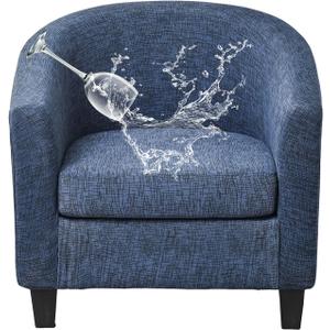 Waterproof Printed Club Chair Slipcover 2 Piece Stretch Accent Barrel Chair Cover Armchair Sofa Slipcovers Removable Tub Chair Cover Furniture Protector Chair Covers for Living Room,Color 76