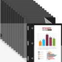 HAUTOCO 12 Pack Plastic Report Covers with 3-Prong Fasteners Clear Front Resume Portfolio Folder for 8.5x11 Letter Size Paper, Presentation Document Report Folders for Office School Use, Black