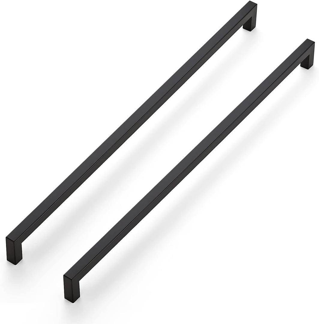 Ravinte 10 Pack 18 Inch Square Cabinet Handles Matte Black Drawer Pulls Kitchen Hardware