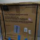Medline Lightweight Foldable Transport Wheelchair with Handbrakes and 12-Inch Wheels, Blue Frame, Black Upholstery