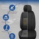 2 x Waterproof Car Seat Covers, Car Seat Covers Full Set, Black Seat Covers for Cars, Airbag Compatible, Universal Fit Most Car, Sedan, Part Truck & SUVBlack