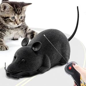 Aerbee Remote Control Rat Toy, Electric RC Mouse Toy Emulation Flocking Rat Toy Interactive Cat Toys Pet Toys Funny Wireless Chasing Prank Joke Scary Trick Rats Animal for Pets Novelty Gift