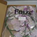 Fnize Faux Orchid Stems Artificial Flowers Phalaenopsis 38 Inch 2pcs Real Touch Latex 9 Large Petals Purple Pattern