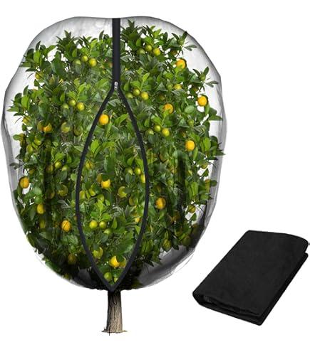Fruit Tree Netting with Zipper & Drawstring - 10'x10' Garden Plant Net Pest Barrier to Prevent Cicadas Bird Squirrel Deer - Bug Protection for Blueberry Tomato with Fine Mesh Insect Cover (2 Pack)