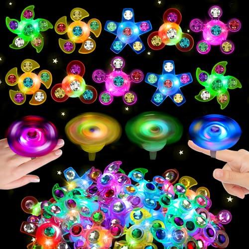 23PCS LED Light Up Fidget Spinner Rings Glow Party Favors Bulk for Kids 4-8 8-12 Summer Goodie Treat Bags Stuffers Pinata Fillers Carnival Prizes Classroom Treasure Box Toys Birthday Return Gifts