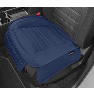 Motor Trend Faux Leather Car Seat Cover Front Bottom Seat Cushion Cover - Classic Luxury Wrap Protector - Universal Fit for Cars, Trucks, SUVs, Vans 1pc (Navy)