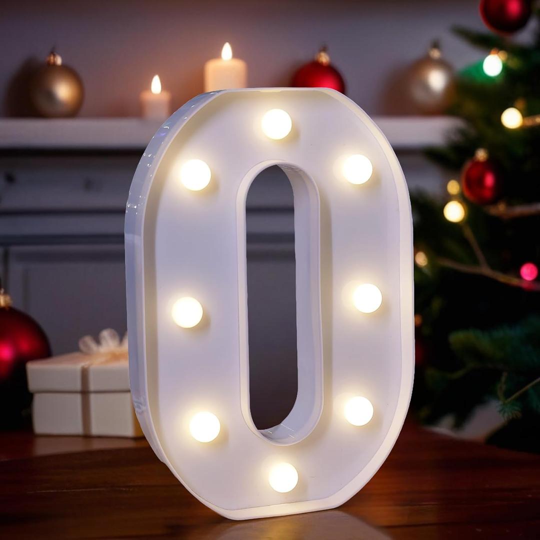 LED Light Up Marquee Letters, Battery Powered Decorative LED Letter Lights, Alphabet Light Up Letters for Wedding Birthday Party,Holiday Lamp or Home Bar Decoration (Letter O)