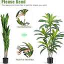 Dracaena Artificial Plant Indoor 4FT - Tall Faux Floor Plant in Pot - Large Tropical Fake Tree with Lifelike Leaves - Artificial Dracaena Tree for Home Office Living Room Decor