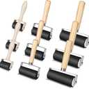 9 Pack Rubber Brayer Roller 1.4/2.4/4 Inch Art Craft Roller Hard Rubber Brayer Rollers for Gluing Printing Printmaking in Application Wallpapers Stamping Oil Painting Scrapbooks