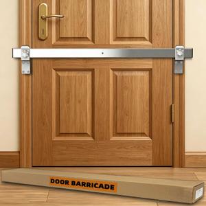 38" Stainless Steel Door Security Bar, Fits Doors 33"-36" Wide