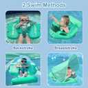 Mambobaby Float with Canopy Size Improved Non-Inflatable Infant Baby Pool Float Smart Mambo Float Swim Trainer Baby Swim Float Mambo Baby Float Solid Air Free Water Waist Swimming Ring