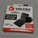 VELCRO Brand Heavy Duty Tape | 12 Foot Roll | Strong Sticky Back Adhesive Holds up to 10 lbs | Industrial Strength Fasteners for Indoor or Outdoor Use | 1-1/2in Width, Black (VEL-30836-USA)