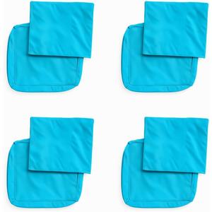 4-Pack Outdoor Cushion Covers – Waterproof & Fade-Resistant Patio Furniture Replacement Slipcovers for Deep Seat Chairs, 24x20 & 24x24x4 Inch (Blue)