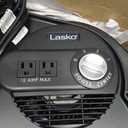Lasko Pivoting High Velocity Portable Utility Fan - 12" - U12104 - Black Adjustable Air Mover Blower Fan for Bedroom, Office Desk, Garage, and Home, With 2 Outlets 120V, 3 Speeds