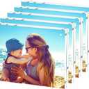 HELPLEX Acrylic Frame, 5 Pack 8x10 Picture Frames, 20mm Thicker Frameless Clear Frame Double Sided Magnetic Frame, Free Standing Desktop Display Stand Acrylic Frames