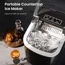 AGLUCKY Ice Makers Countertop with Handle,26.5Lbs/24H,9 Cubes in 6 Mins,2 Sizes of Bullet Ice,Portable Machine with Self-Cleaning,Perfect for Home Kitchen(Black)