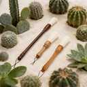 Cactus Plants Cleaning Brushes,Wooden Handles with Goat Hair Bristles,Garden Plant Cleaning Tools,Mild and Soft,Extra-Long BristlesThree Different Lengths, Suitable for Various Plants and Scenarios.