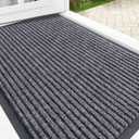 OLANLY Front Door Mat Indoor Outdoor Entrance, Waterproof Heavy Duty Doormat, Fade Resistant, Low Profile, Easy Clean Patio Porch Welcome Floor Mats for Entry, 35x23, Grey