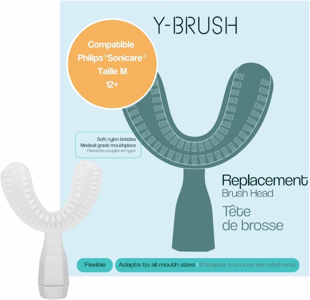New 2025 Compatible with Philips Sonicare Models - Y-Brush Replacement Brush Head - Flexible - One-Stroke Technology - Renewable Every 4 Months - Adults