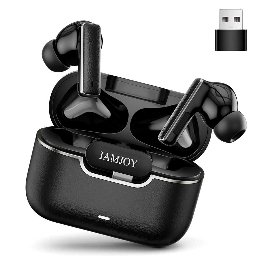 IAMJOY Gaming Earbuds, 20ms Low Latency, Active Noise Cancelling with 6 Mic, 2.4GHz & Bluetooth, 35 Play Time, Wireless Earbuds Compatible with Meta Quest 3/2, PS5/4, Steam Deck, VR, Switch, PC (Black)