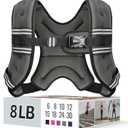 Weighted Vest for Women & Men with Reflective Stripe and Adjustable Buckle, Comfortable & Durable Rucking Vest for Walking, Running & Strength Training (8 lb, Gray)