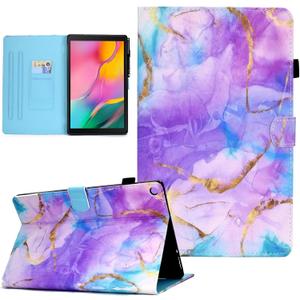 DTangLsm for Samsung Galaxy Tab A 10.1 Case 2019 (SM-T510 /T515 /T517) Multi-Angles Viewing Hard Shell Premium PU Leather Folio Stand Cover with Auto Wake/Sleep for Galaxy Tab A Case 2019, Silk Purple