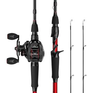 KastKing Royale Legend II Casting Fishing Combos, 6'6'' M Twin Tips Rod, Left Handed