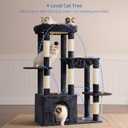 Heybly Heavy Duty Cat Tree, Tower for Indoor Cats large adult, Tall Cat Condo House with Extra-Large Baseboard, Multi-Level Plush Furniture with Scratching Posts, Hammock,Toy Balls, Smoky Gray HCT026G
