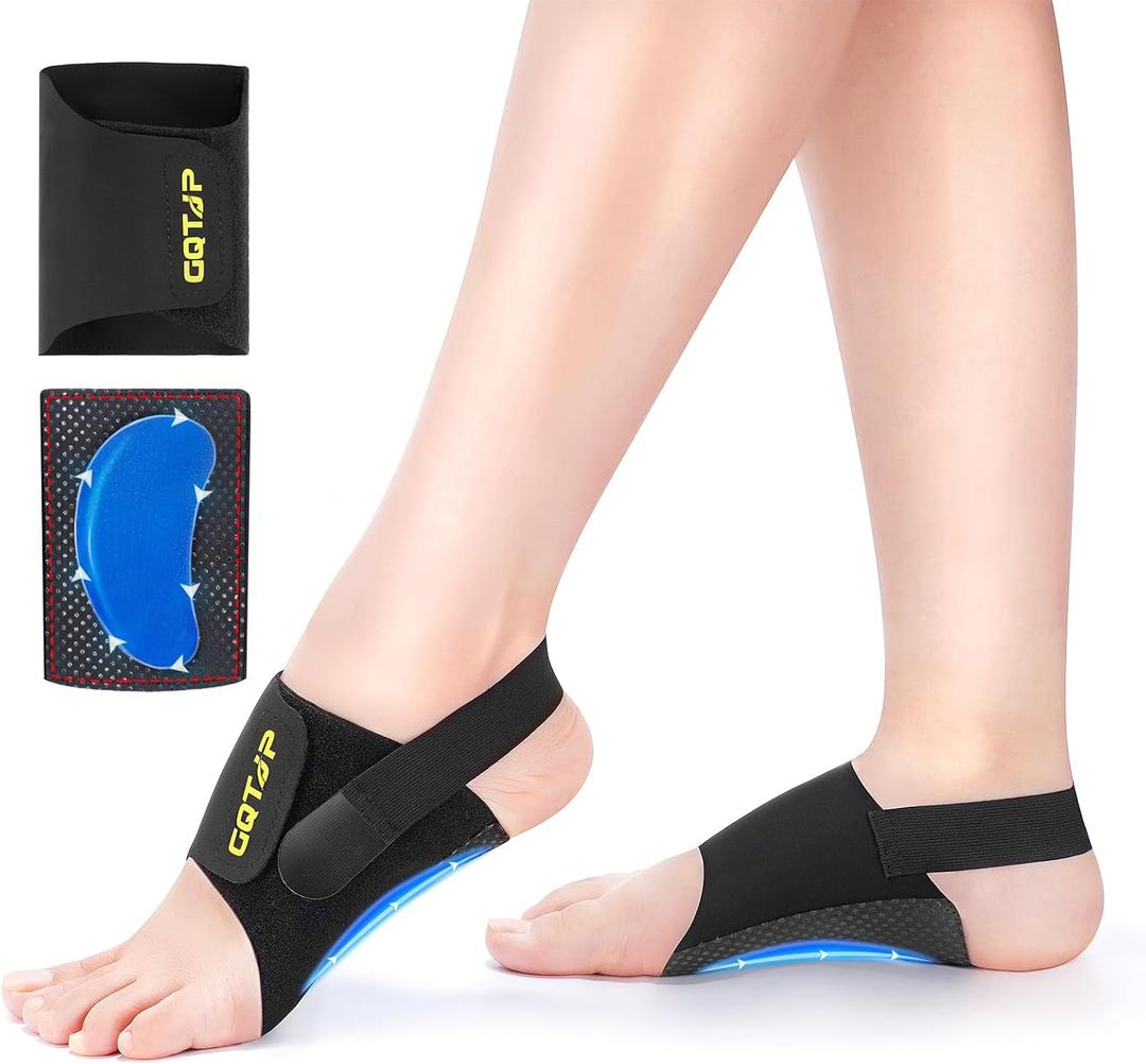 Arch Support Inserts for Plantar Fasciitis Relief, Upgrade Unisex Adjustable Arch Support Bands with Buil-in Orthotics, Foot Arch Support for Pain Relief with Gel Pads
