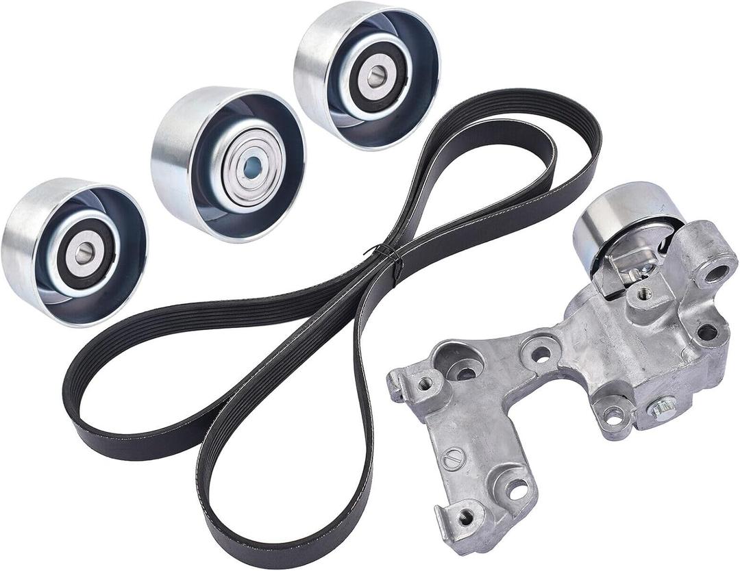 1662031013 Drive Belt Tensioner & Idler Pulley Kit Compatible with 2015 2014 2013 2012-2005 Toyota Tacoma 4 Runner Tundra FJ Cruiser V6 4.0L Serpentine Belt #1660331040