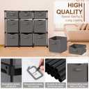 9 Cube Storage Organizer Shelf with Storage Bins and Label, 11 Inch Toy Cube Bins Clothes Closet Organizers Drawers Fabric Dresser for Living Room, Bedroom, Playroom, Dorm(Gray)