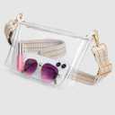 FANGSUN Clear Bag for Stadium Events, Clear Purses for Women, Transparent Crossbody Stadium Bag for Concert, Sport (Beige Herringbone)