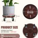13 Inch Plant Caddy with Wheels Heavy Duty, 350 lbs Capacity, 4 Swivel Casters (2 Locking), Steel Rolling Plant Stand, High-Strength Rust-Proof Steel