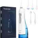 TOVENDOR Electric Water Flosser, Cordless Rechargeable Dental Oral Irrigator IPX7 Waterproof 300ML Travel Water Teeth Cleaner with 5 Tips for Braces Care Teeth Gums Cleaning, Home Office Daily Use (Nsapphire Blue)