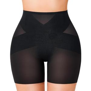 Gotoly Shapewear Tummy Control Mid-Waist Body Shaper Shorts Butt Lifting Panties Shapewear Shorts (Large, Black)