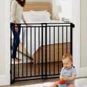 Baby Gate for Stairs Doorways & Kitchen, Extra Wide 32"-54" W x39 H Extra Tall, No Bottom Bar Dog Gate, One-Handed Auto-Close, Hardware Mount Safety Gate for Dogs & Toddlers, Black