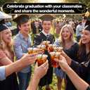 Patelai 60 Set 16oz Black Bow Graduation Cups Bulk Coquette Disposable Plastic Cups with Lids and Straws Black Graduation Decorations 2026 Congrats Grad Party Tableware for Drinks Beer Cocktails