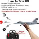 volantexrc 4CH RC Plane 2.4GHz Jet F-16 Fighting Falcon RC Airplane Fighter Ready to Fly with Xpilot Stabilizer System, One Key Aerobatic Perfect for Adults Gray