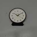 4.5" Battery Operated Retro Analog Alarm Clock, Small Silent Bedside Desk Clock,Lighted on Demand, Battery Operated, Snooze, for Living Room, Bedroom, Bedside, Desk(Black)