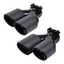 2-Pack Carbon Fiber Dual Exhaust Tips 2.5" Inlet to 3.5" Outlet, Universal Tailpipe 2.5 Inch Exhaust Muffler Tips (Matte)