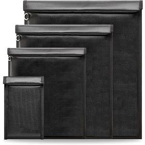 Faraday Bags, Anti-Tracking Faraday Cage, Set of 4 Sizes for Laptops, Tablets, Phones and Car Keys, RFID Signal Blocker Pouch, Fireproof & Waterproof (Black
