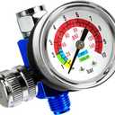 LE LEMATEC Air Compressor Regulator & Flow Control Valve with Pressure Gauge - for Pneumatic Tools, Spray Painting, Tire Inflation, 1/4 NPT, 0-150 PSI