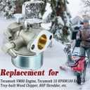 640152 Carburetor for Tecumseh 640152A 640023 640051 640140 640260B HM80 HM90 HM100 8-10 HP Engine Snow Blower Mower 5000w Generator with 33268 Air Filter Spark Plug kit