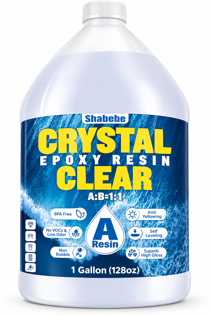 Epoxy Resin 1 Gallon, Upgraded Crystal Clear Resin Epoxy Food Safe with Pump, Self Leveling & Bubble Free High-Glossy with Anti-Yellowing for Coating, Casting, Jewelry Making, DIY Craft