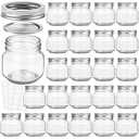 KAMOTA Mason Jars 8 oz With Regular Silver Lids and Bands, Ideal for Jam, Honey, Wedding Favors, Shower Favors, DIY Spice Jars, 20 PACK, 30 Whiteboard Labels Included