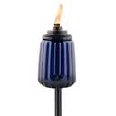 TIKI 65" Twilight Box Steel/Glass Outdoor Torch Blue