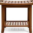 Teak shower bench with Storage Shelf, Shower Stool for Inside Shower, Waterproof Shower Bench Seat, Shower Chair for Inside Shower, Wood Bench, Bathroom Bench (Natural Wood) 